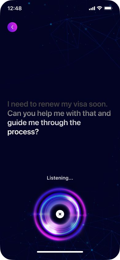 Sahar voice assistant listening state